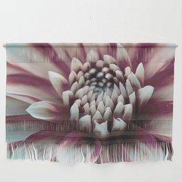 Violet Purple And White Dahlia Flower Macro Wall Hanging