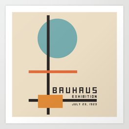 Bauhaus Poster Blue Circle Art Print