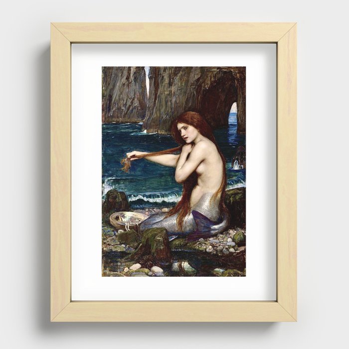 “A Mermaid” by John William Waterhouse 1900 Recessed Framed Print