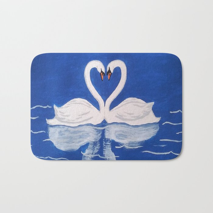 Beautiful Love Swans Bath Mat