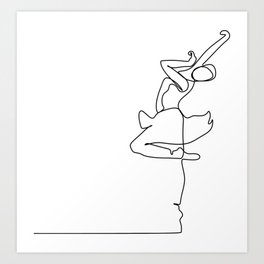 Ballerina Women One Continuous Line Art Print