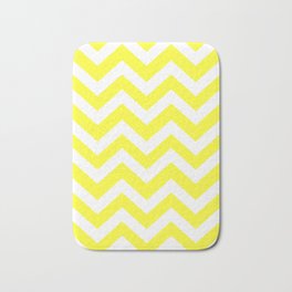 Yellow (RYB) - yellow color - Zigzag Chevron Pattern Bath Mat | Minimalistic, Pattern, Abstract, Modern, Colorful, Vector, Minimal, Painting, Lines, Makeitcolorful 