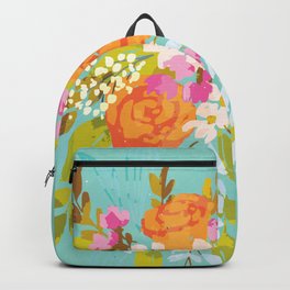 Vintage kitsch: bright summer floral bouquet Backpack