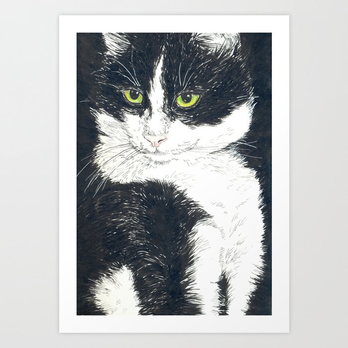 Tuxedo Cat Art Print By Katerinamitkova Society6