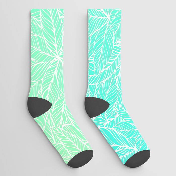 Tropical leaves Socks