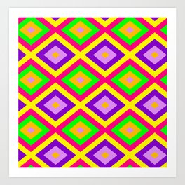 Happy Colors Seamless Diamond Pattern Art Print | Bedding, Watchbands, Green, Furniture, Yellow, Wallart, Kids, Colorful, Backpacks, Throwpillows 
