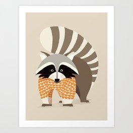 Whimsical Raccoon Art Print