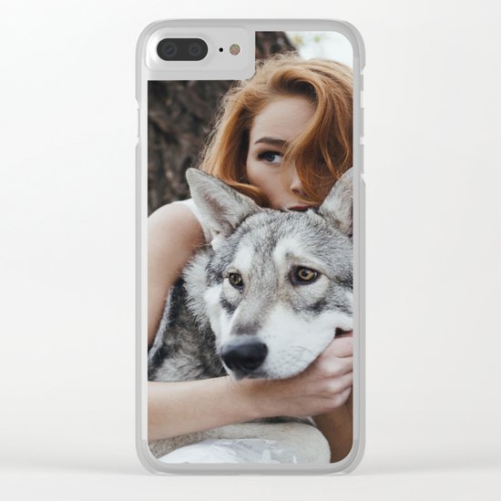 Girl wolf Clear iPhone Case