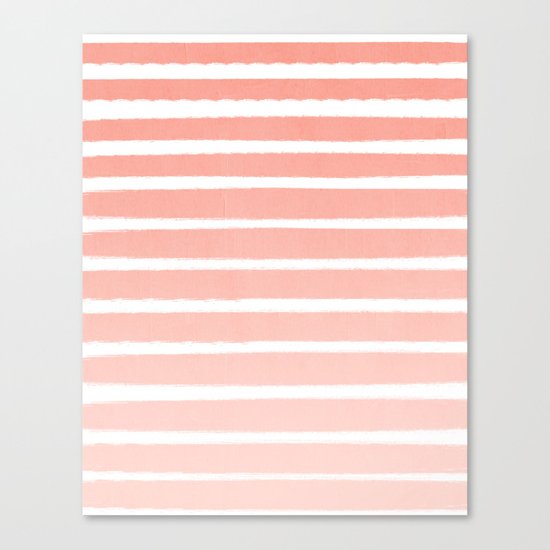 Stripes minimal ombre pattern basic nursery office dorm canvas wall art Canvas Print