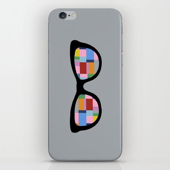 Square Eyes on Grey iPhone Skin