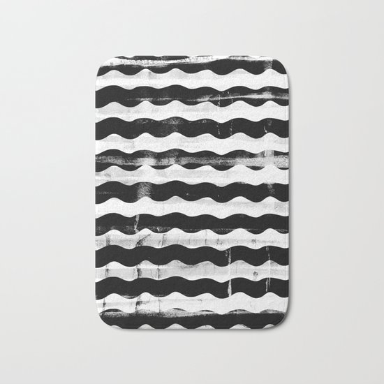Black Waves Bath Mat