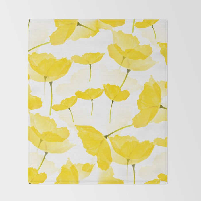 Light Yellow Poppies Spring Summer Mood Decor Society6 Art Light Yellow Poppies Spring Summer Mood Decor Society6 Art Throw Blanket