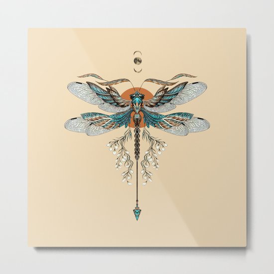 Dragonfly Tattoo Metal Print