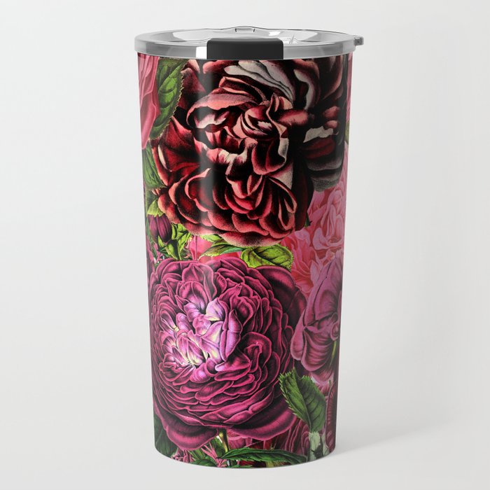 Vintage & Shabby-chic -  floral roses flowers - Flower and Rose Travel Mug