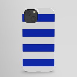 Cobalt Blue and White Wide Cabana Tent Stripe iPhone Case