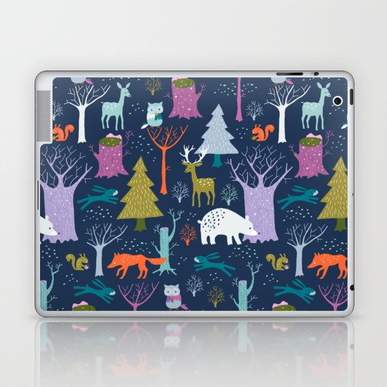 winter woodland animals Laptop & iPad Skin
