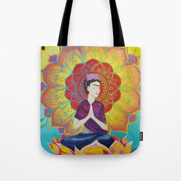 Frida Transcending Mandala and Lotus Blossom Tote Bag