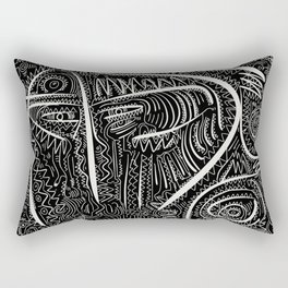 Black and White Magic Celebration of Life Graffiti Tribal Art Rectangular Pillow