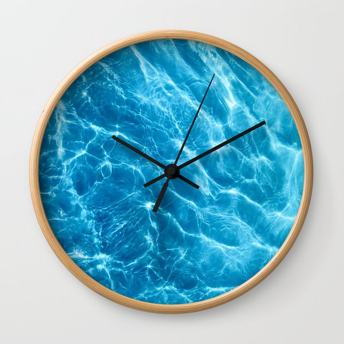 Ripple Water, Sun Reflection Water, Blue Water Wall Clock