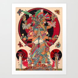 Xochipilli y Xochiquetzal Art Print