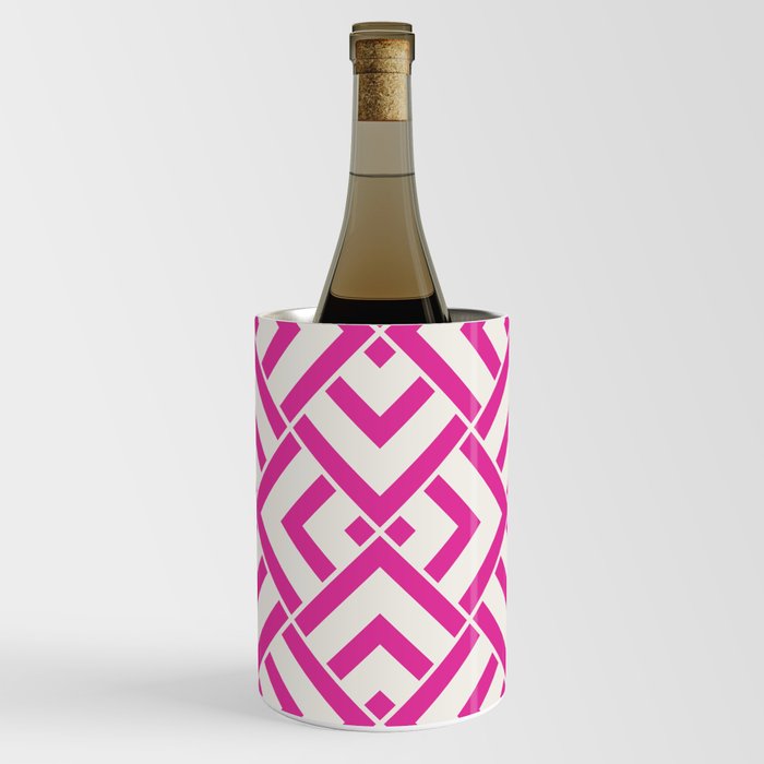 Hot pink summer geometric pattern pillow Wine Chiller