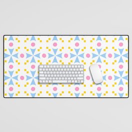 star and polka dot 5 - blue,pink and orange Desk Mat