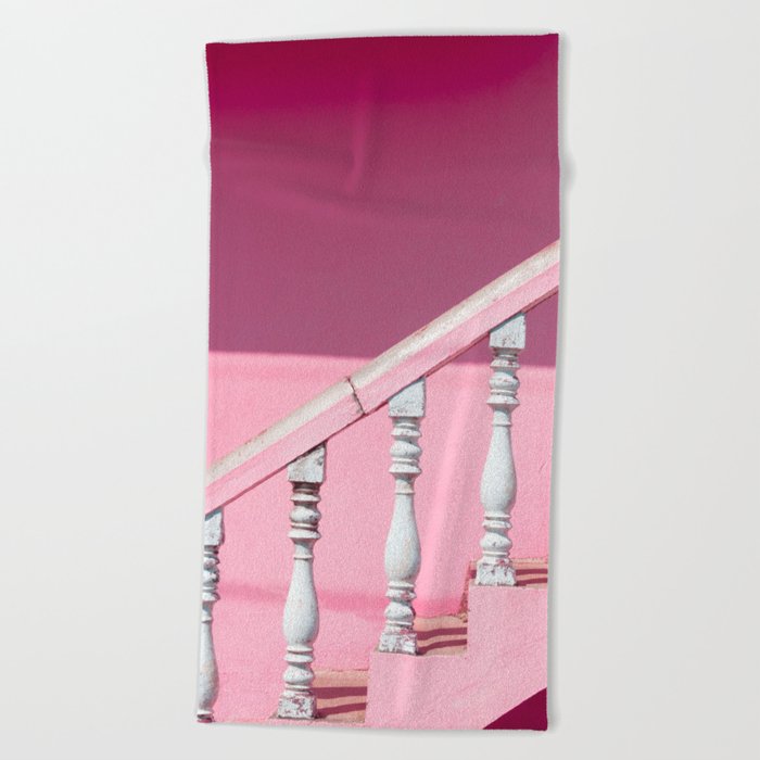 Pink Stairway Beach Towel