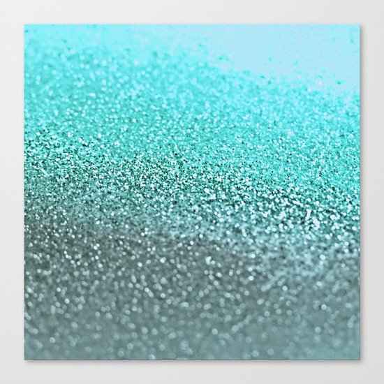 TEAL GLITTER Canvas Print