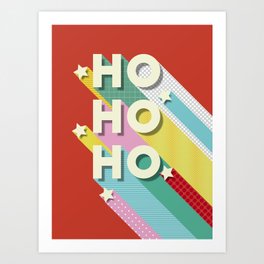 Ho Ho Ho Christmas typography Art Print