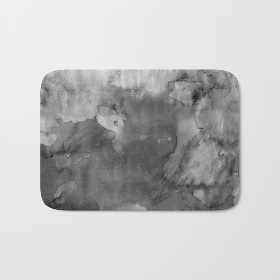 Black watercolor Bath Mat