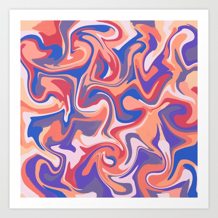 Dreamy Twirl Ocean Trippy Rainbow 2B Art Print