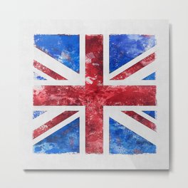 Union Jack Great Britain Flag Grunge Metal Print