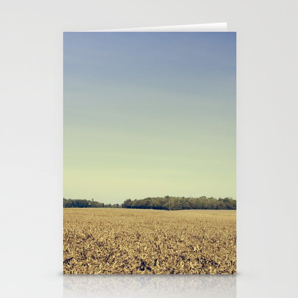 Lonely Field in Blue Stationery Cards