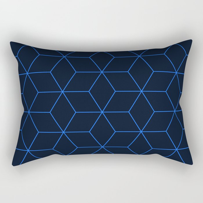 Cube Pattern 01 Blue Rectangular Pillow