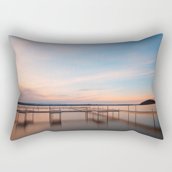 Saratoga Lake Sunset Rectangular Pillow