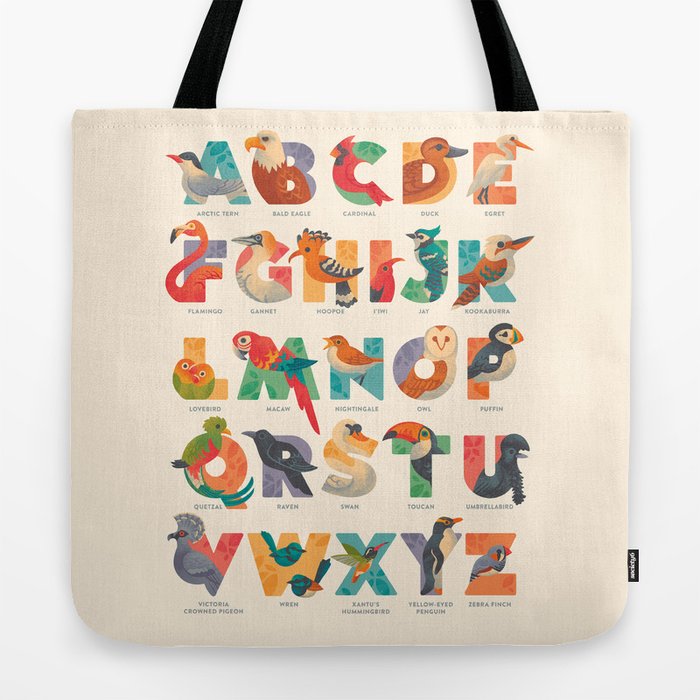 Aerialphabet labelled Tote Bag by Waynem Society6