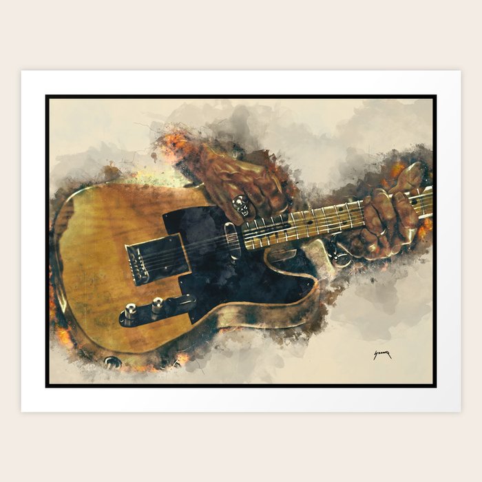 Keith Richards S Electric Guitar Wall Art Studio Decor Room Gift For Ian Print By Popcultposters