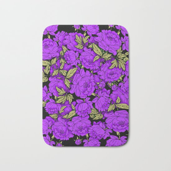 Purple Peonies Bath Mat