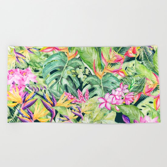 Tropical Garden 1 #society6 Beach Towel