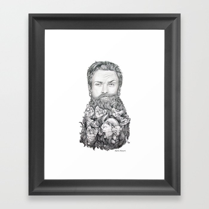 Kitten Beard Framed Art Print
