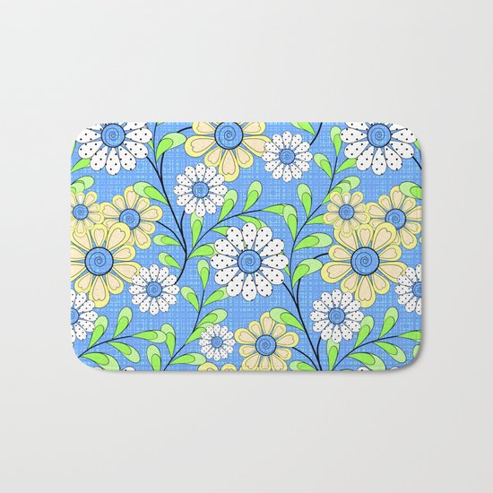 Bright floral pattern. Bath Mat