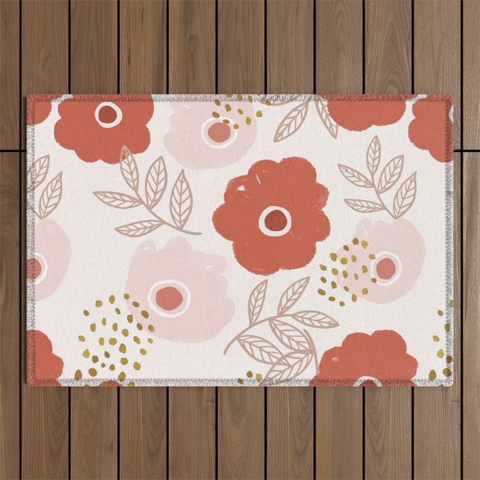 Floral Repeat Pattern 6 Outdoor Rug