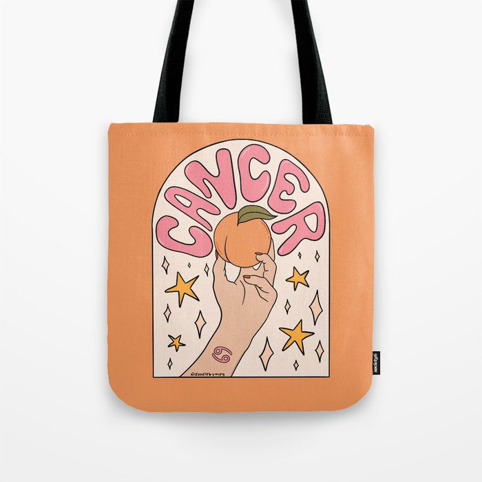 Cancer Peach Tote Bag