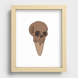 Chocolate Ice Cream Skull Recessed Framed Print