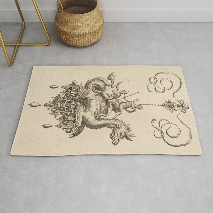 Poseidon and the Kraken Rug