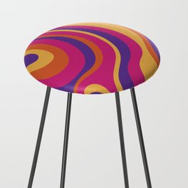 Groovy Psychedelic Swirl Pattern Counter Stool