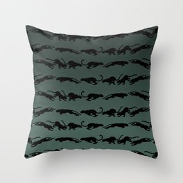 Cat Runnig Cycle Pattern Throw Pillow