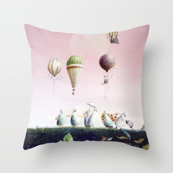 Un Deux Trois Throw Pillow