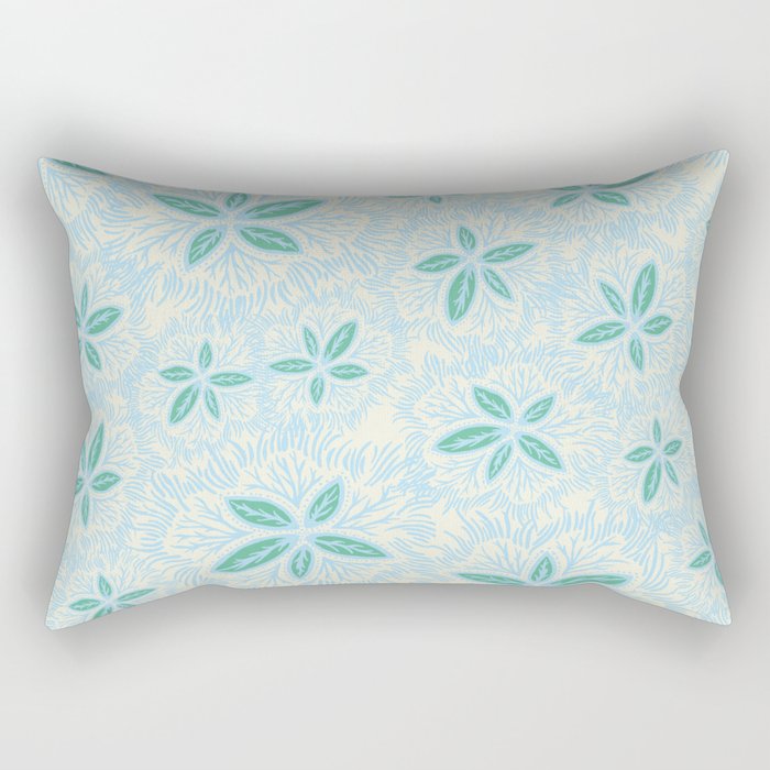 Sea Blue Lily Flower Rectangular Pillow