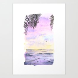 tropical sunset Art Print